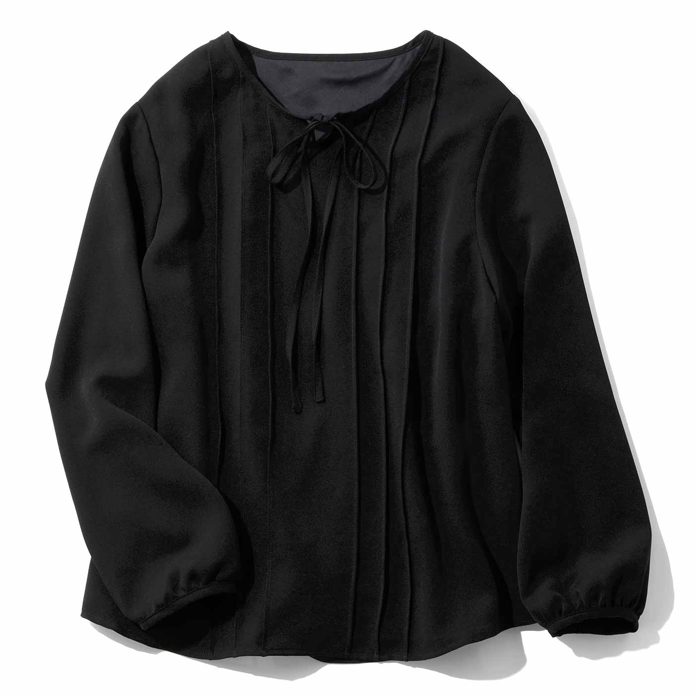 fashion special|インナー タンクトップがドッキング上品ブラウス〈ブラック〉