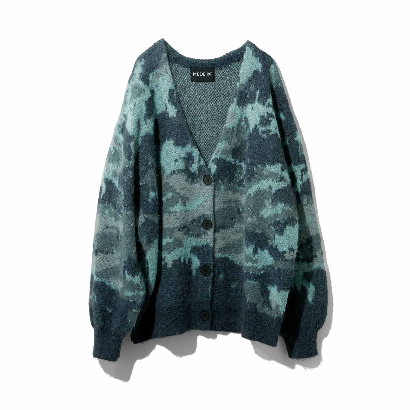 MEDE19F|モヘア混のダブルジャカードカーディガン