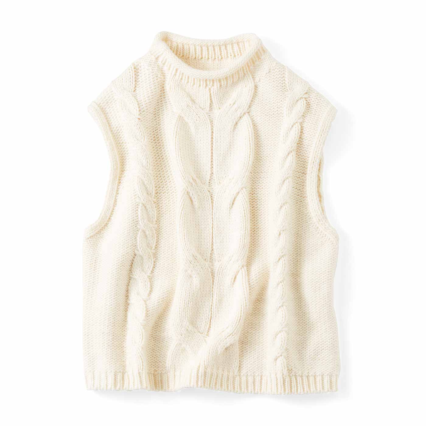 Live in  comfort|重ねるだけでコーデが完成 ざっくりニット ベスト〈アイボリー〉