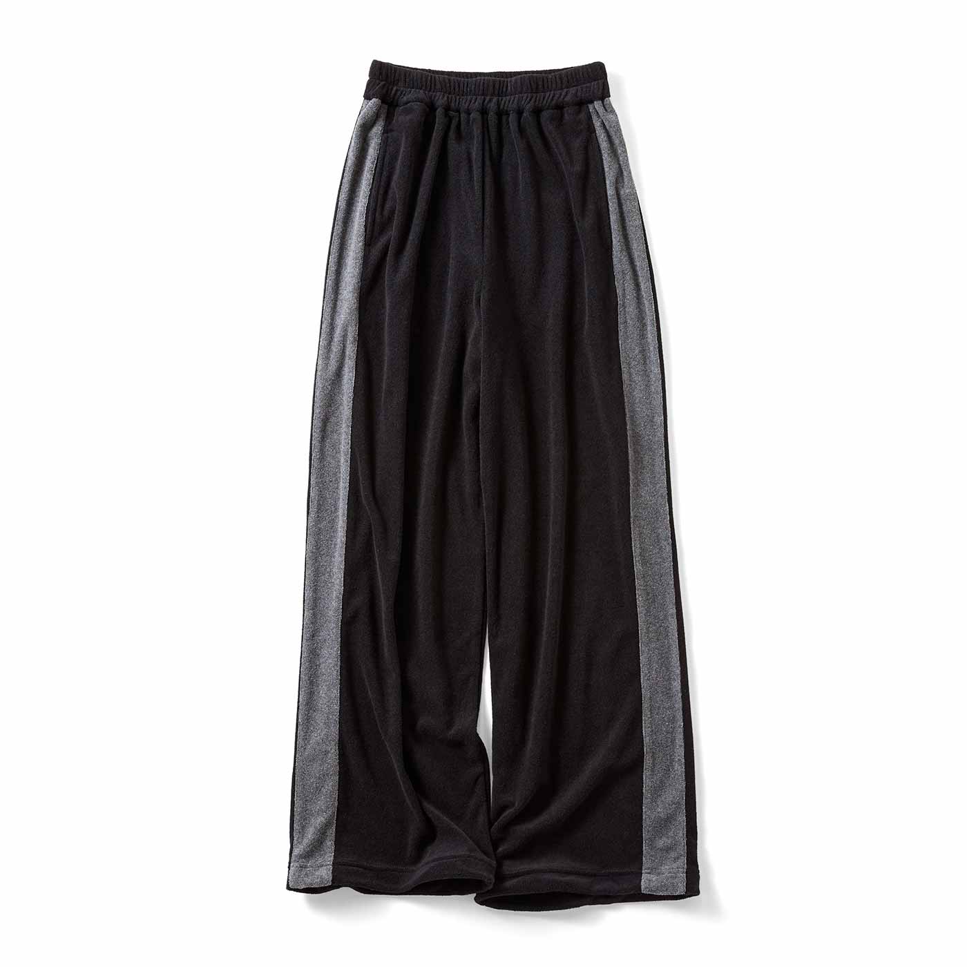 Live in  comfort|大人の抜け感すそドロスト付き抗菌防臭パイルパンツ〈ブラック〉