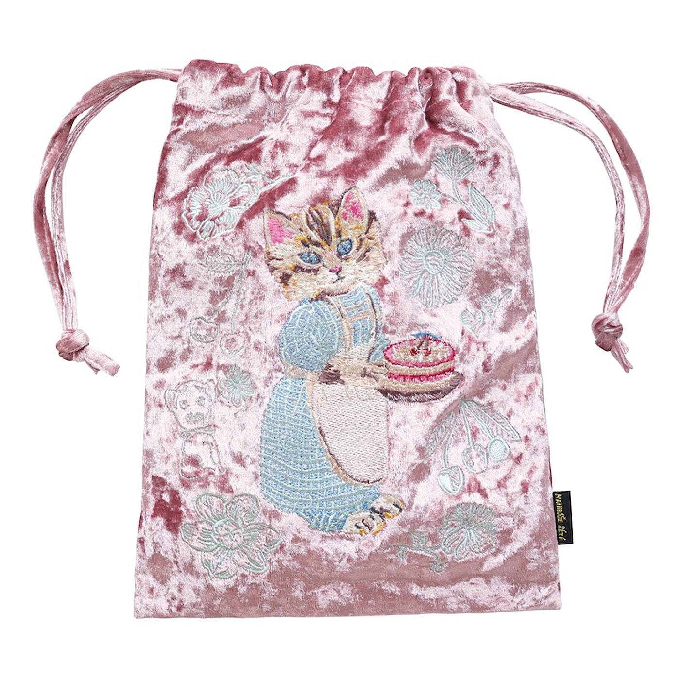 フェリシモの雑貨 Kraso|〈Nathalie Lete〉Velour Drawstring pouch Blue eye