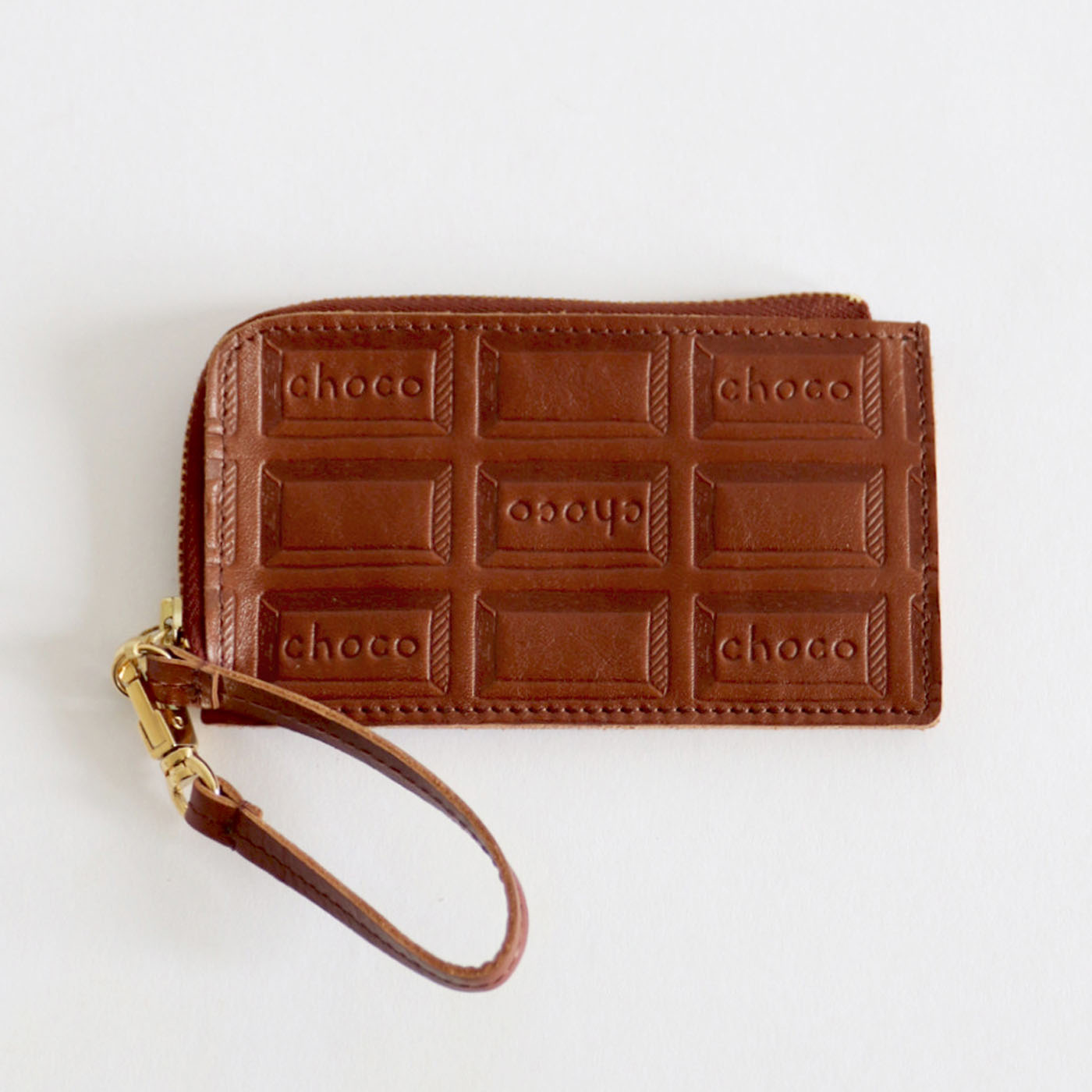 フェリシモの雑貨 Kraso|プランナー山猫 本革のチョコ柄のフラグメントケース〈チョコレートブラウン〉
